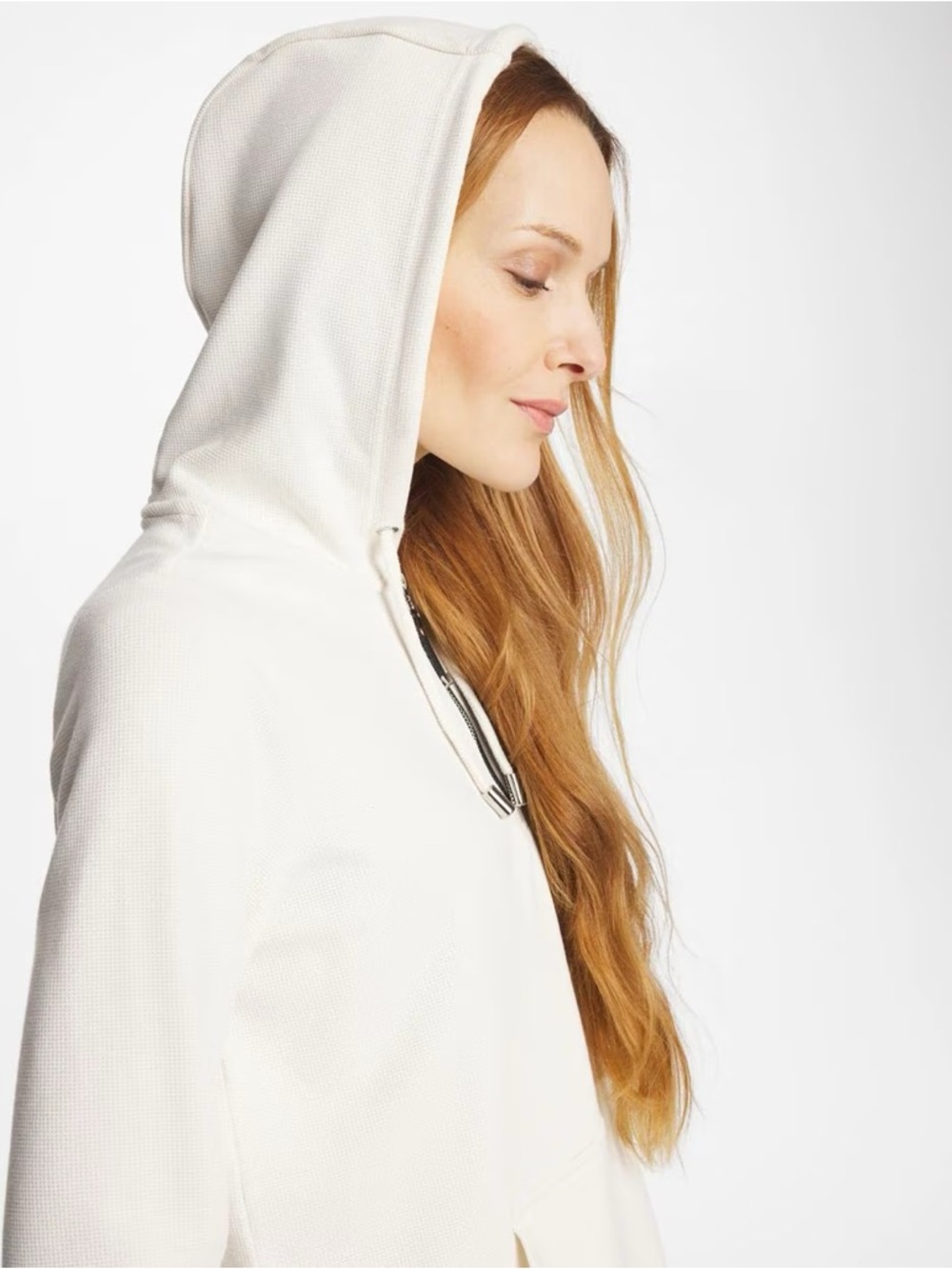 CHICOS Zenergy Soft Waffle Hooded Pullover Sweatshirt | Size Small NWT - Picture 3 of 7